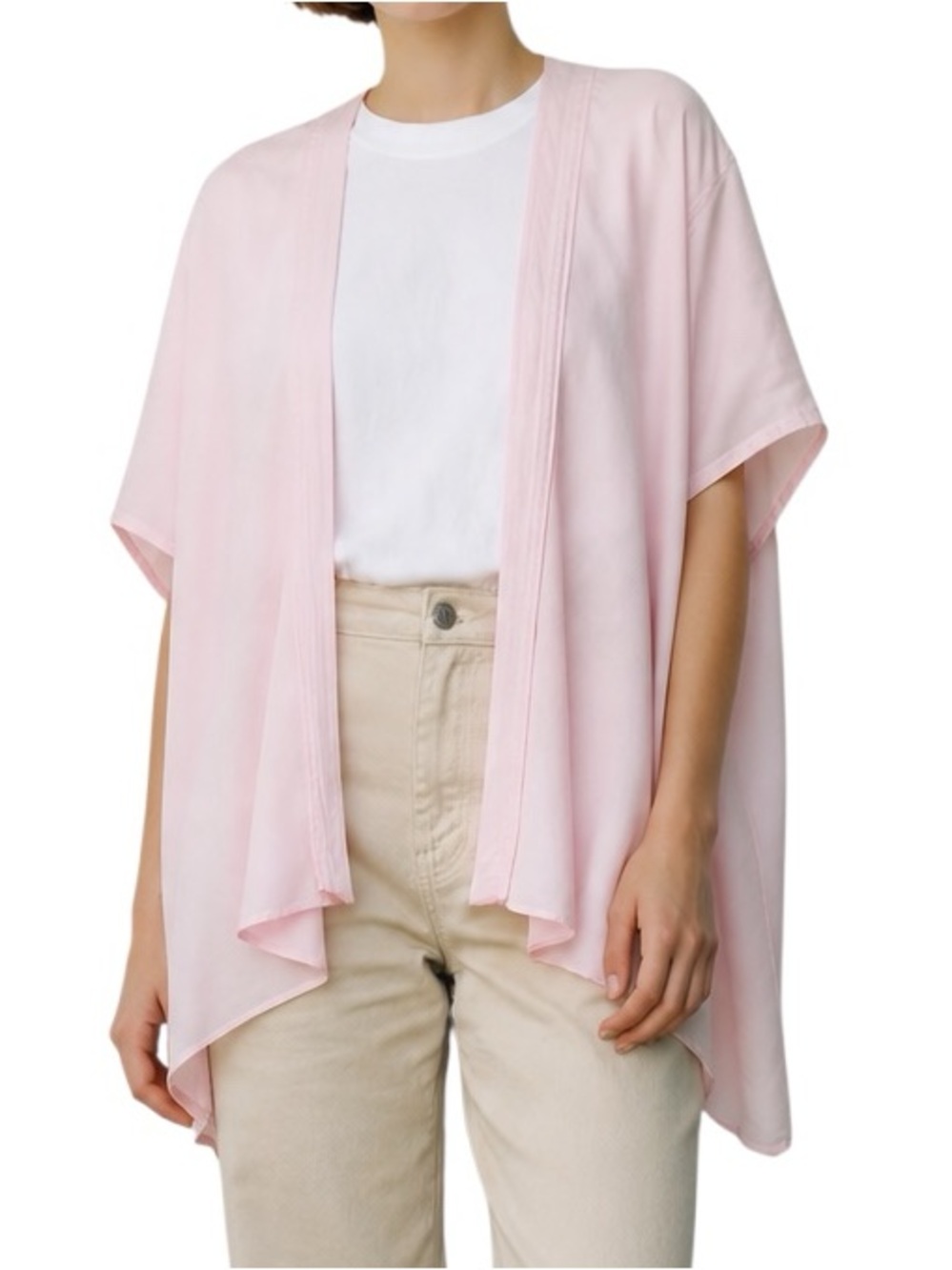 Sunday Best Kimono-style wrap in a soft pastel pink shade excellent condition